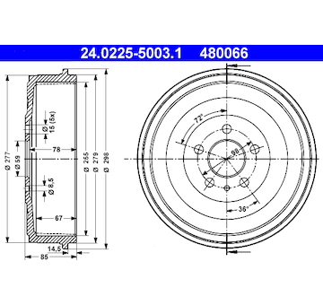 Brzdový buben ATE 24.0225-5003.1
