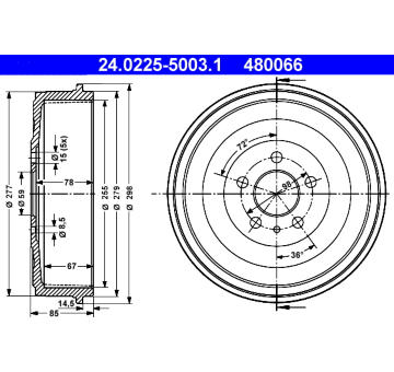 Brzdový buben ATE 24.0225-5003.1