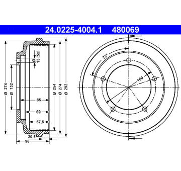 Brzdový buben ATE 24.0225-4004.1