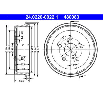 Brzdový buben ATE 24.0220-0022.1