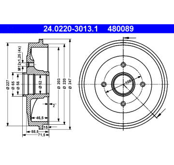 Brzdový buben ATE 24.0220-3013.1