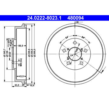 Brzdový buben ATE 24.0222-8023.1