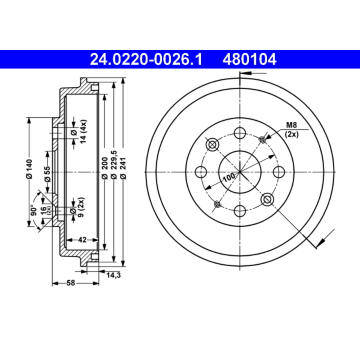 Brzdový buben ATE 24.0220-0026.1