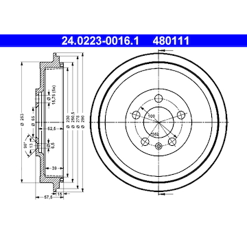 Brzdový buben ATE 24.0223-0016.1