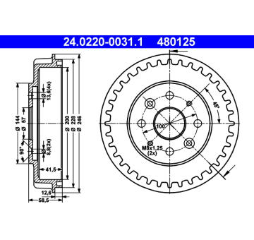 Brzdový buben ATE 24.0220-0031.1