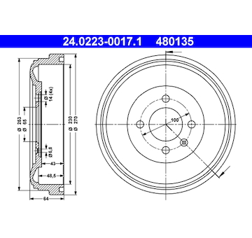 Brzdový buben ATE 24.0223-0017.1