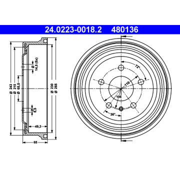 Brzdový buben ATE 24.0223-0018.2