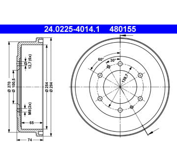 Brzdový buben ATE 24.0225-4014.1