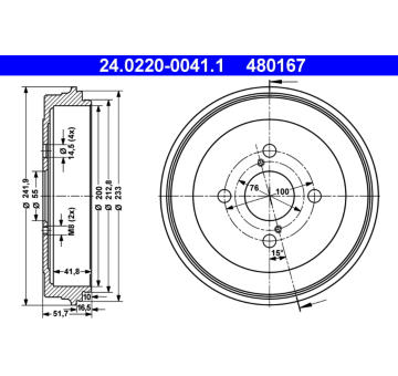 Brzdový buben ATE 24.0220-0041.1