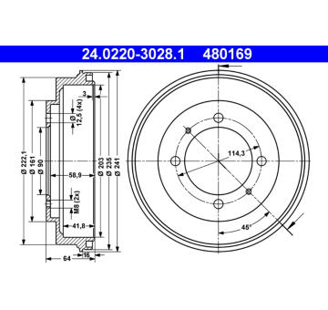 Brzdový buben ATE 24.0220-3028.1