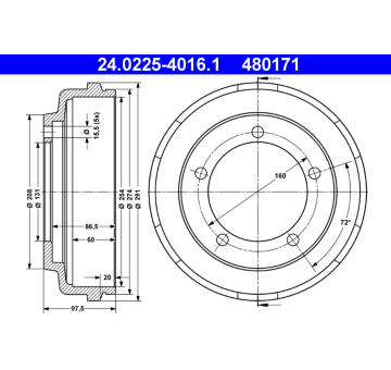 Brzdový buben ATE 24.0225-4016.1