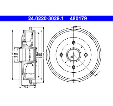 Brzdový buben ATE 24.0220-3029.1