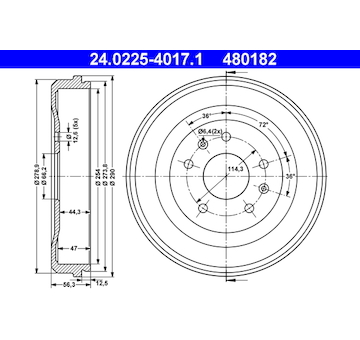 Brzdový buben ATE 24.0225-4017.1
