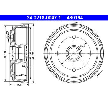 Brzdový buben ATE 24.0218-0047.1