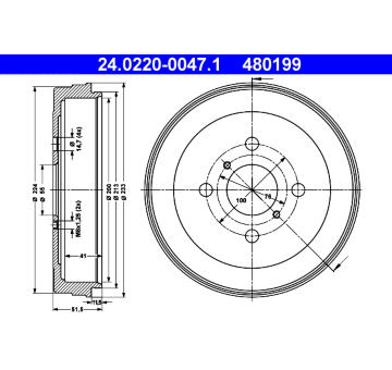 Brzdový buben ATE 24.0220-0047.1