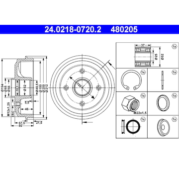Brzdový buben ATE 24.0218-0720.2