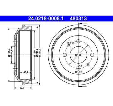 Brzdový buben ATE 24.0218-0008.1