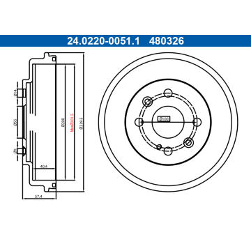 Brzdový buben ATE 24.0220-0051.1