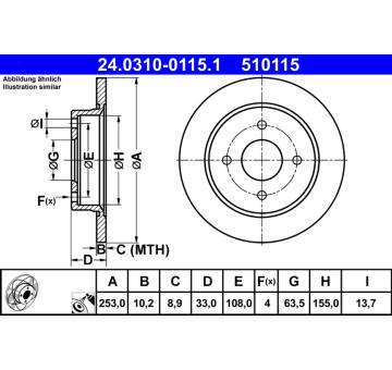 Brzdový kotouč ATE 24.0310-0115.1