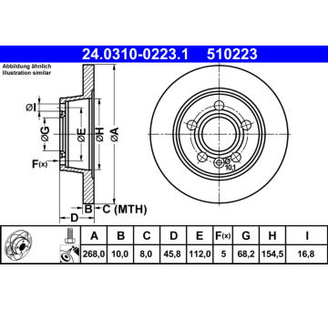 Brzdový kotouč ATE 24.0310-0223.1