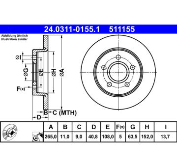 Brzdový kotouč ATE 24.0311-0155.1