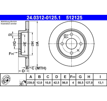 Brzdový kotouč ATE 24.0312-0125.1