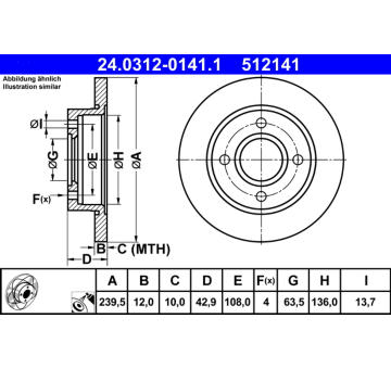 Brzdový kotouč ATE 24.0312-0141.1