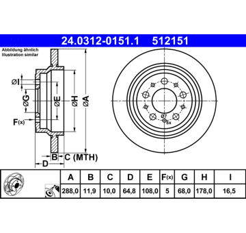 Brzdový kotouč ATE 24.0312-0151.1