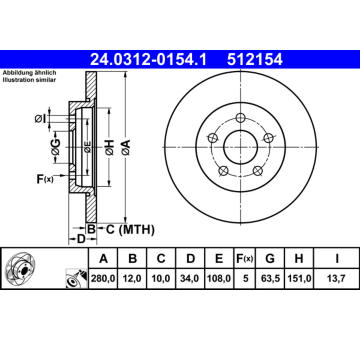 Brzdový kotouč ATE 24.0312-0154.1