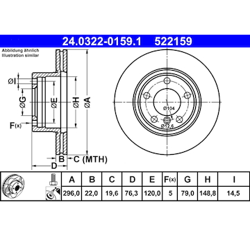 Brzdový kotouč ATE ATE 24.0322-0159.1