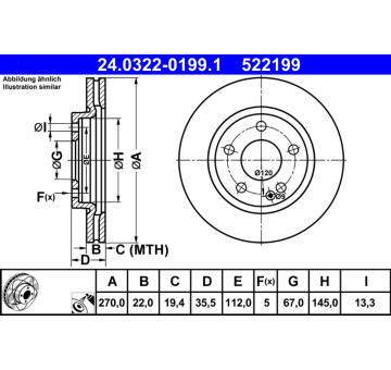 Brzdový kotouč ATE 24.0322-0199.1