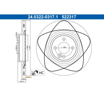 Brzdový kotouč ATE 24.0322-0317.1