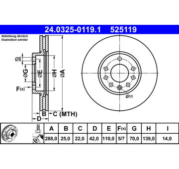 Brzdový kotouč ATE 24.0325-0119.1