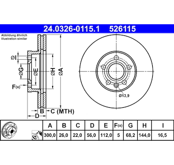 Brzdový kotouč ATE 24.0326-0115.1