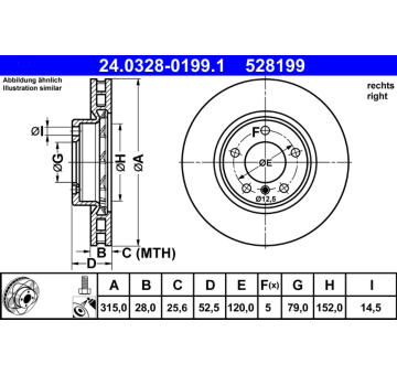 Brzdový kotouč ATE 24.0328-0199.1