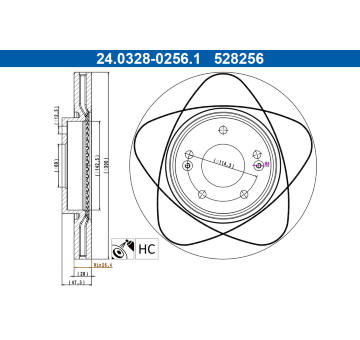 Brzdový kotouč ATE 24.0328-0256.1