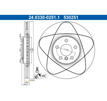 Brzdový kotúč ATE 24.0330-0251.1