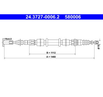 Tažné lanko, parkovací brzda ATE 24.3727-0006.2