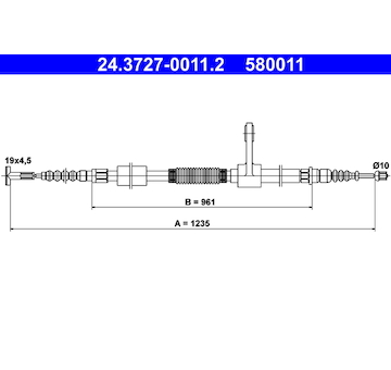 Tažné lanko, parkovací brzda ATE 24.3727-0011.2