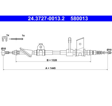 Tažné lanko, parkovací brzda ATE 24.3727-0013.2