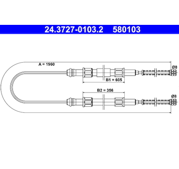 Tažné lanko, parkovací brzda ATE 24.3727-0103.2