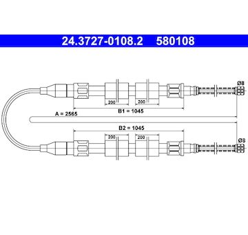 Tažné lanko, parkovací brzda ATE 24.3727-0108.2