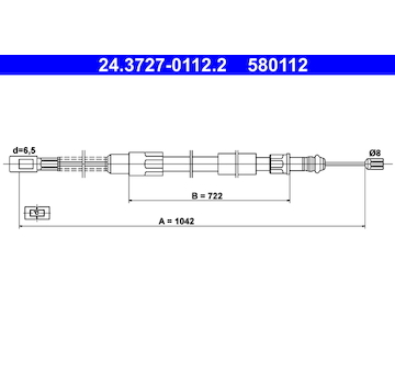 Tažné lanko, parkovací brzda ATE 24.3727-0112.2