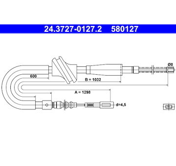 Tažné lanko, parkovací brzda ATE 24.3727-0127.2