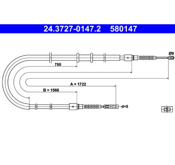 Tažné lanko, parkovací brzda ATE 24.3727-0147.2