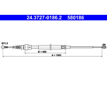 Tažné lanko, parkovací brzda ATE 24.3727-0186.2