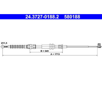 Tažné lanko, parkovací brzda ATE 24.3727-0188.2