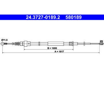 Tažné lanko, parkovací brzda ATE 24.3727-0189.2