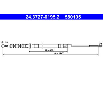 Tažné lanko, parkovací brzda ATE 24.3727-0195.2