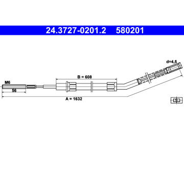 Tažné lanko, parkovací brzda ATE 24.3727-0201.2